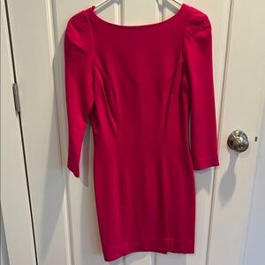Diane Von Furstenberg Fuchsia Long Sleeve Dress